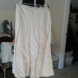 J. Jill skirt Sz 12, cream linen, zipper waist
